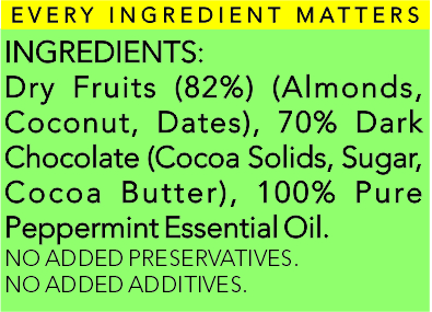 Coconutty - Mint Chocolate Chip (Dry fruit bars/ Vegan mithai)