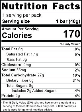 Java Chip Latte Fruit and Nut Breakfast Granola Bar