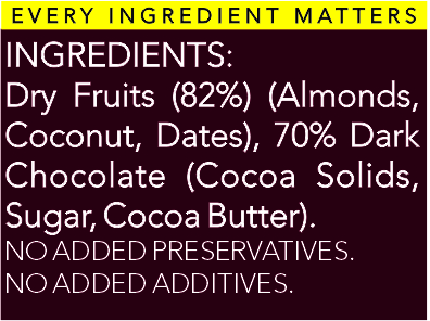 Coconutty - Dark Chocolate Chip (Dry Fruit Bar)